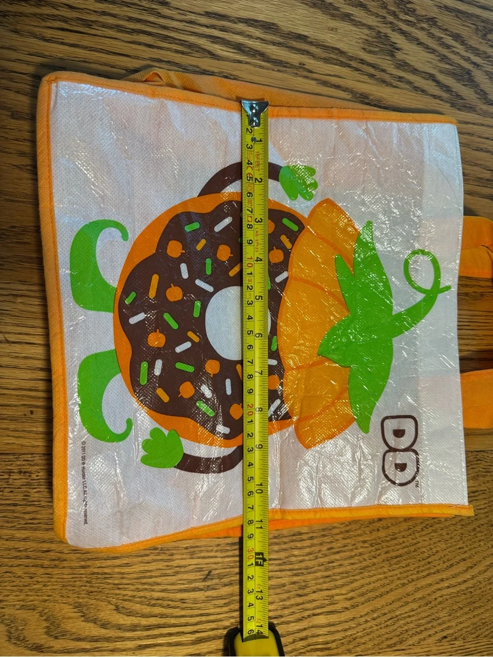 2011 Dunkin Donuts Pumpkin Kids Orange Donut Character Tote Trick or Treat Bag
